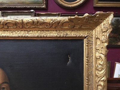 Lot 1004 - English School, 18th century, oil on canvas - portrait of Sir Gilbert Blane of Blanefield, 75cm x 64cm, in carved gilt wood frame.