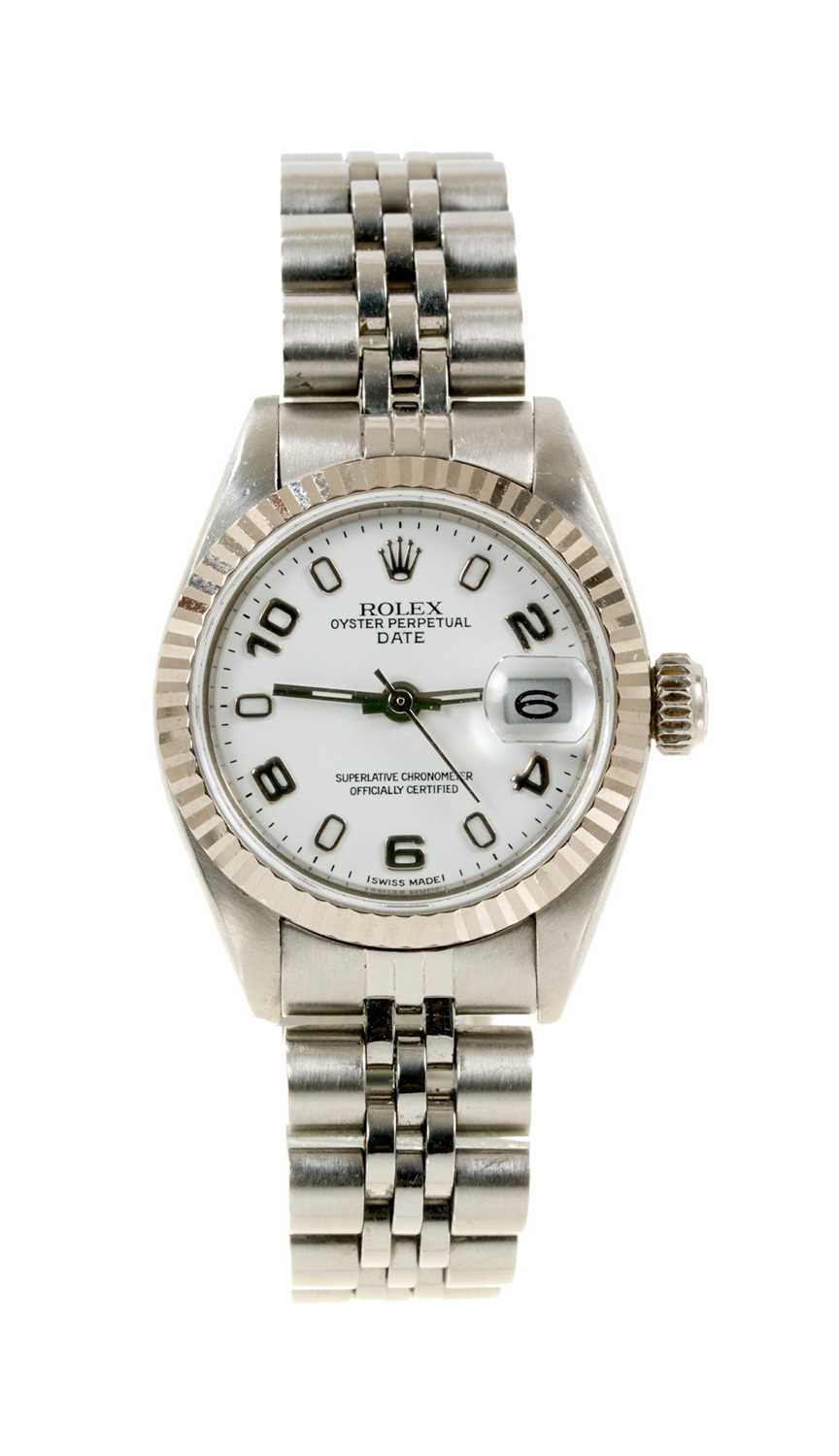 Lot 723 - Ladies Rolex Oyster Perpetual stainless steel wristwatch in box