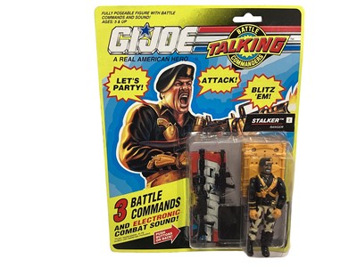 Lot 129 - Hasbro (c1991) Talking Battle Commanders Stalker No.6752  & General Hawk No.6751 3 3/4" action figures with accessories, on punched card with bubblepack (2)