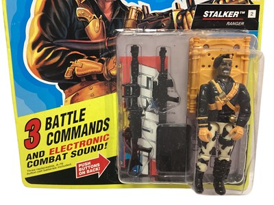 Lot 129 - Hasbro (c1991) Talking Battle Commanders Stalker No.6752  & General Hawk No.6751 3 3/4" action figures with accessories, on punched card with bubblepack (2)