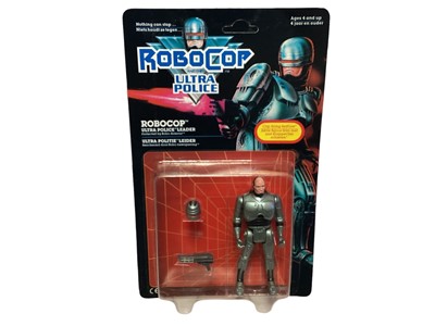 Lot 149 - Kenner (c1988) RoboCop and the Ultra Police 4 1/2" action figures with accessories including Robocop, Officer Anne Lewis & Birdman barnes, on punched card with bubblepack (3)