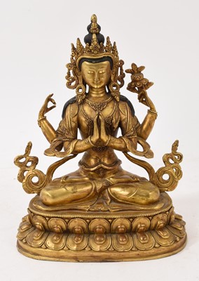 Lot 269 - Tibetan gilt bronze buddha