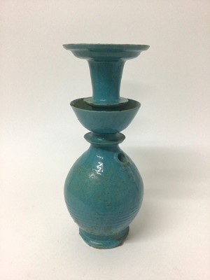 Lot 151 - Antique Persian turquoise glazed hookah base