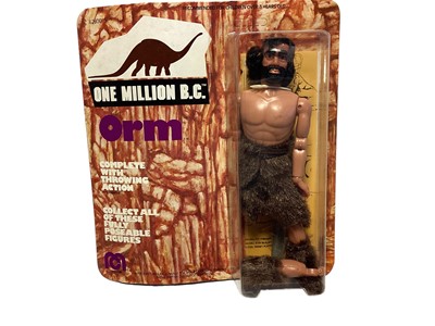 Lot 229 - Mego Corps (c1977) One Million B.C. Orm action figure caveman (one leg detached at knee), on unpunched card with bubblepack (1)