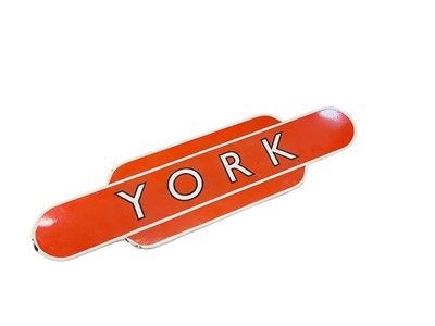 Lot 129 - Reproduction British transport York station enamel sign, 91.5cm in length
