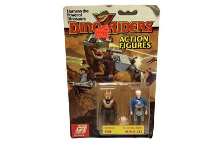 Lot 326 - Tyco (c1987) Dino Riders Fire & Mind-Zei 3" action figures, on card (two corners bent) with bubble pack (1)