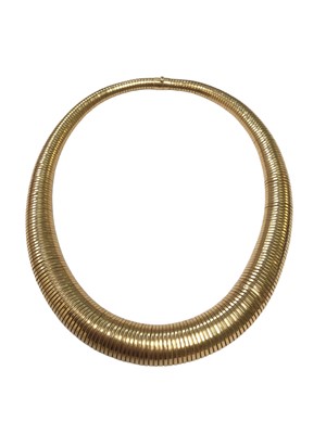 Lot 104 - 18ct gold articulated expandable link necklace (London import marks 1966)