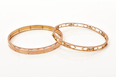 Lot 488 - Two Edwardian 9ct rose gold bangles