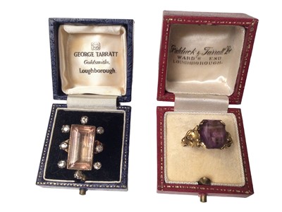 Lot 41 - Five gold and gem set cocktail rings