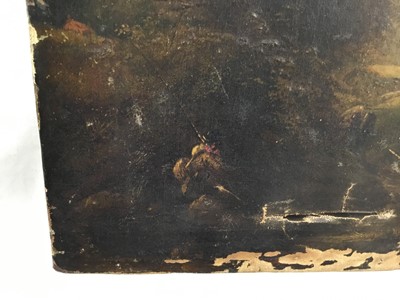Lot 18 - Manner of John Constable, 19th century oil on canvas - 'Near Dedham', inscribed verso "Bought at Mr George Constable's sale, Sussex', 30cm x 25cm, unframed