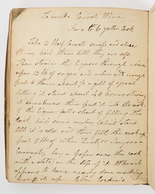 Lot 1604 - Early 19th century handwritten recipe book, with vellum cover, 20 x 16cm, including recipes such as To make small cakes, To make Indian pickle, To make walnut catchup, To make calf's foot jelly, Wa...