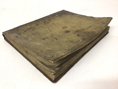 Lot 1604 - Early 19th century handwritten recipe book, with vellum cover, 20 x 16cm, including recipes such as To make small cakes, To make Indian pickle, To make walnut catchup, To make calf's foot jelly, Wa...