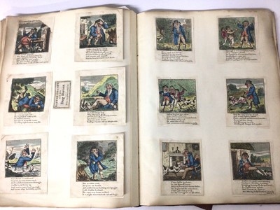 Lot 1617 - Victorian scrap album, with valentine and other cards, original works on paper, silhouettes, prints etc