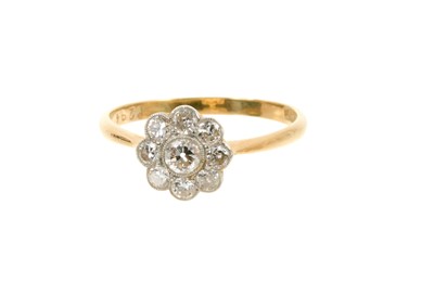 Lot 545 - Edwardian diamond daisy cluster ring