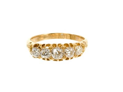 Lot 544 - Late Victorian diamond five stone ring