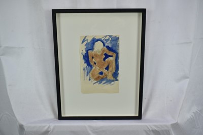 Lot 106 - *Josef Herman (1911-2000) pencil and watercolour - Nude III, 19.5cm x 12.5cm, in glazed frame. Provenance: Flowers Gallery, London