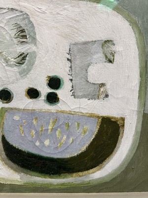 Lot 1032 - *Mary Fedden (1915-2012) oil on canvas - Hyacinth, signed and dated 1975, 41cm x 51cm, signed and titled to artist's label verso, behind glass in gilt frame
