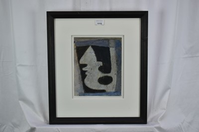 Lot 1112 - Roy Turner Durrant (1925-1998) mixed media on paper - Head, signed and dated '84, 25cm x 20cm, in glazed frame