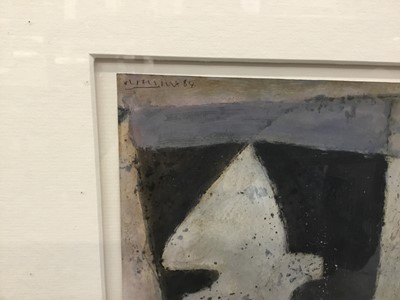 Lot 1112 - Roy Turner Durrant (1925-1998) mixed media on paper - Head, signed and dated '84, 25cm x 20cm, in glazed frame
