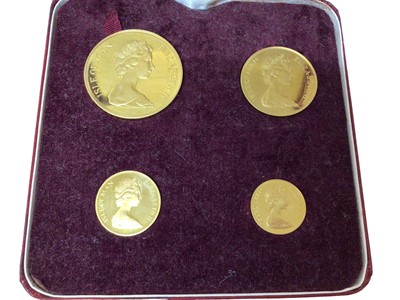 Lot 419 - Isle of Man - Gold four coin proof set 1974 to include £5, £2, Sovereign & Half Sovereign