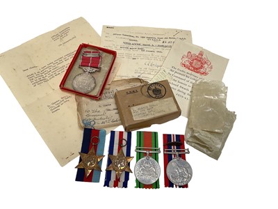 Lot 729 - Second World War British Empire medal (B.E.M.) medal group comprising B.E.M. (military issue), named to 1259625 A/FLT. SGT. Ronald Clarke R.A.F.V.R.