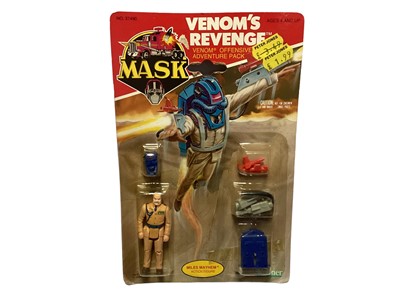 Lot 169 - Kenner Parker (1985) M.A.S.K. Original Series Venom's Revenge Offensive Adventure Pack, with Miles Mayhem action figure, on punched card with bubblepack No.37490 (1)