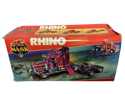 Lot 167 - Kenner Parker (1985) M.A.S.K. Original Series 1 Vehicle Rhino M.A.S.K. Tractor Rig/Mobile Defence Unit with two action figures, boxed (damaged & torn) with internal packaging (1)