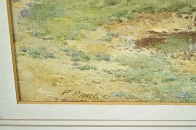 Lot 174 - Frederick Parks (act. 1890-1927) pair of watercolours - The Village Pond and A Rural Stream, signed, 26cm x 36cm, in glazed frames