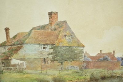 Lot 174 - Frederick Parks (act. 1890-1927) pair of watercolours - The Village Pond and A Rural Stream, signed, 26cm x 36cm, in glazed frames