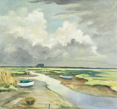 Lot 1184 - Shirley Carnt (b.1927) oil on canvas - The Cloud, Brancaster Staithe, August 1979, signed, titled verso, 61cm x 66cm, framed.