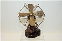 Lot 3541 - 1930s EMI bakelite and brass fan