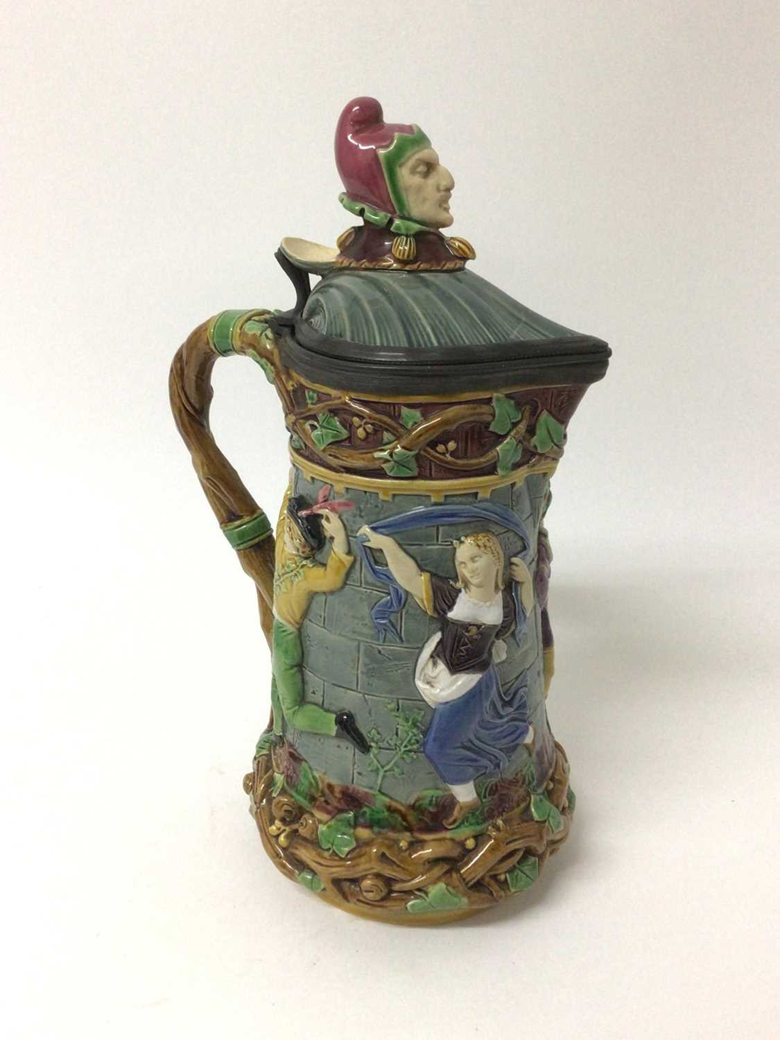 Lot 57 - Victorian Minton Majolica ‘Tower’ jug