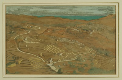 Lot 1068 - Philip Steegman (1903-1952) pencil and watercolour - Grasse, South of France, signed and dated 1927, inscribed verso, 22cm x 34cm, in glazed gilt frame