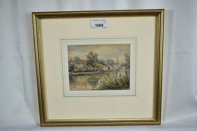 Lot 1069 - Rosaline Tallack (1840-1910) two watercolours - Norfolk Landscapes, signed and monogrammed, 11cm x 14cm and 17cm x 25cm, in glazed gilt frames