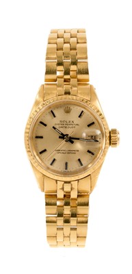 Lot 715 - Ladies Rolex 18ct gold Oyster Perpetual Datejust wristwatch