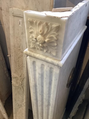 Lot 1380 - Continental carved white marble fire surround
