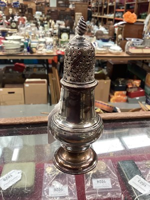 Lot 1072 - Georgian silver castor