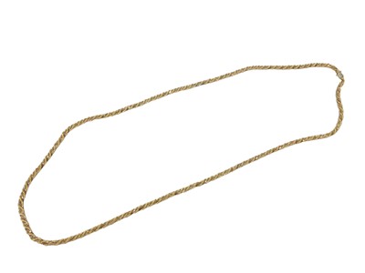 Lot 6 - 18ct yellow and white gold rope twist necklace, 90cm long