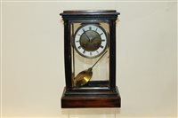 Lot 3514 - Victorian four-glass mantel Clocksck with...