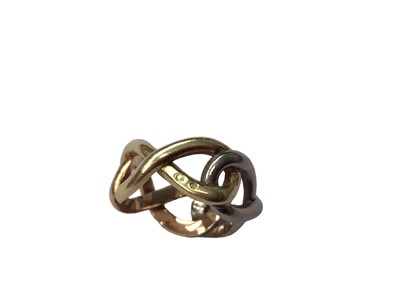 Lot 23 - Three colour gold infinity ring