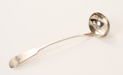 Lot 396 - Early 19th century Scottish provincial Aberdeen silver cream/toddy ladle