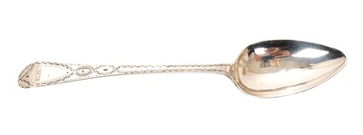 Lot 397 - Rare early 19th Channel Islands silver spoon, Guernsey, by Jean Le Page (1799-1836)