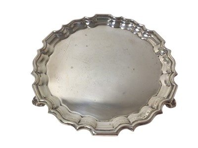 Lot 398 - George II style silver waiter, Sheffield 1933