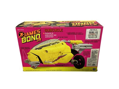 Lot 128 - Hasbro (c1991) James Bond JR Vehicles including Sports Car No.7796, S.C.U.M. Shark No.7791 & Subcycle No.7795, all boxed (3)