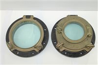 Lot 3616 - Three brass portholes