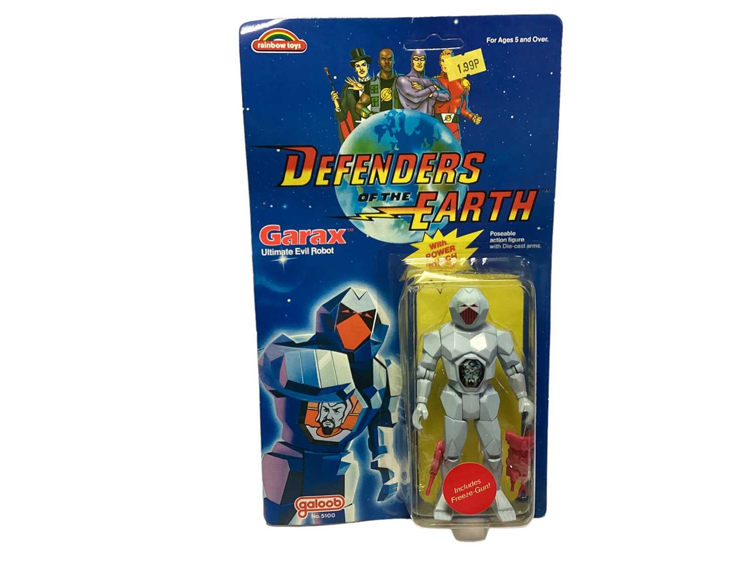 Lot 87 - Galoob (c1985) Defenders of the Earth Garax (ultimate Evil Robot) 5" action figure, on punched card with bubblepack No.5100 (1)