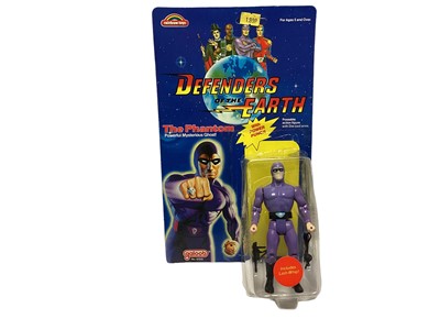 Lot 91 - Galoob (c1985) Defenders of the Earth The Phantom (Powerful Mysterious Ghost) 5" action figure, on punched card with bubblepack (separated) No.5100 (1)