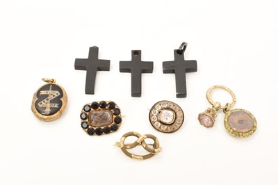 Lot 590 - Group of Georgian and later jewellery