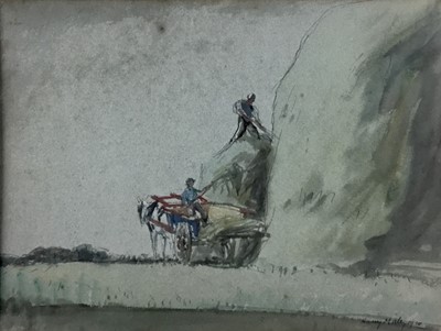 Lot 75 - Harry Morley (1881-1943) watercolour - Harvesters, signed and dated 1920