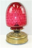 Lot 3627 - Early 20th century oil lamp with sun burner...